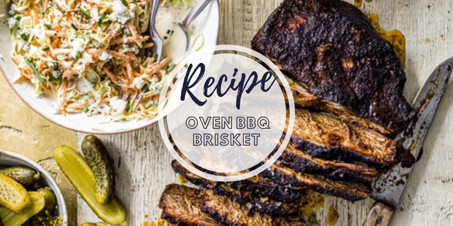 Oven BBQ Brisket & Blue Cheese Slaw Recipe