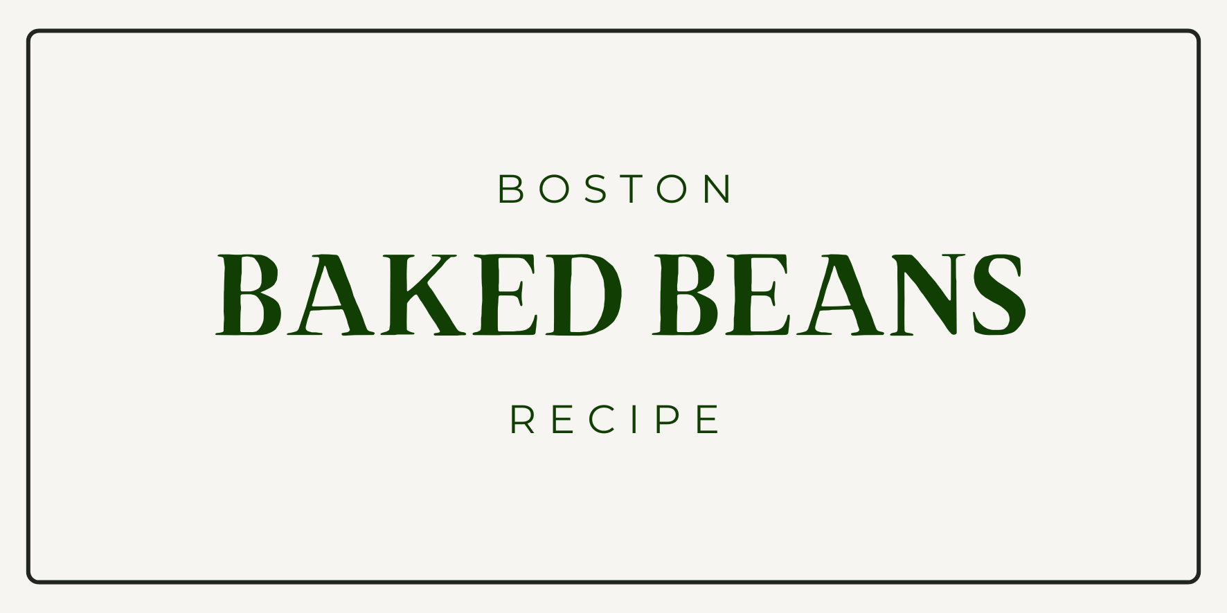 Boston Baked Beans Recipe