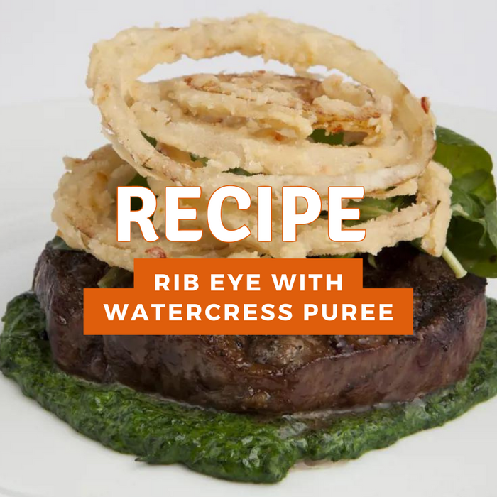 Rib Eye with Watercress Puree Recipe
