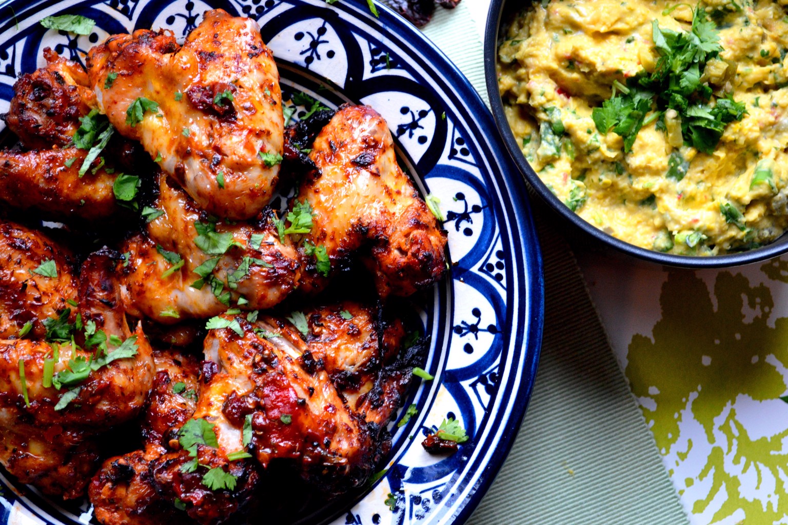 Mexican Chipotle Wings with Creamed Corn Recipe