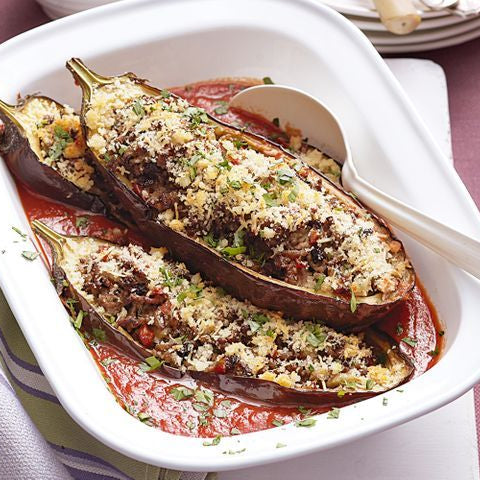Veal & Tomato Stuffed Aubergine Recipe