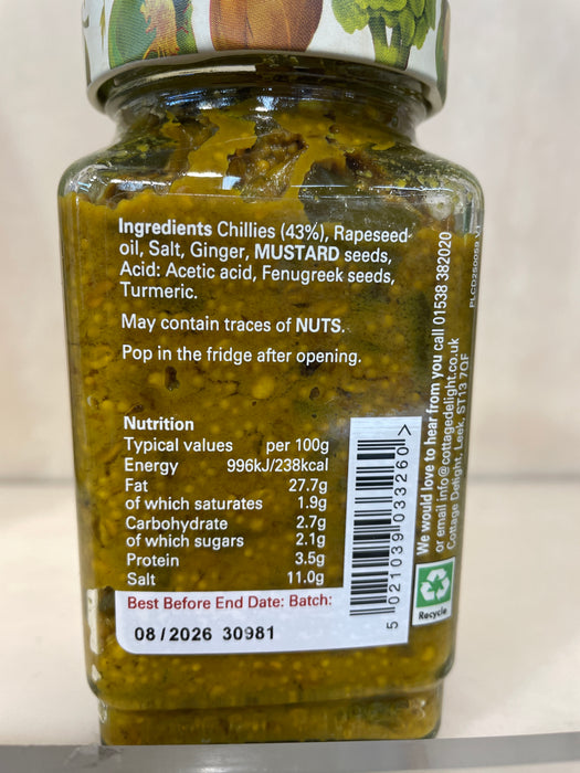 Cottage Delight Indian Hot Chilli Pickle 270g