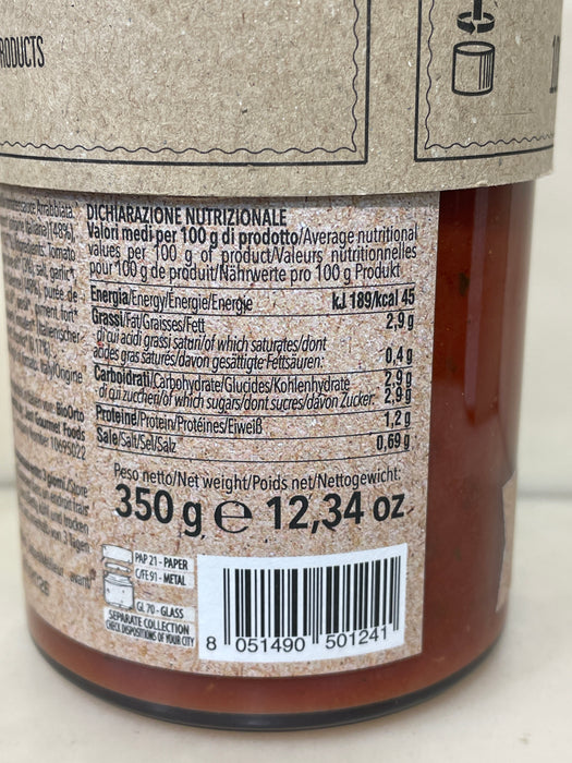 Bio Orto Sauce - Organic Arrabbiata Pasta Sauce