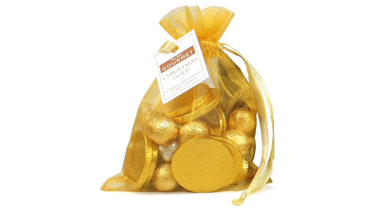 Bon Bons Gold Chocolate Coins Organza Bag 150g