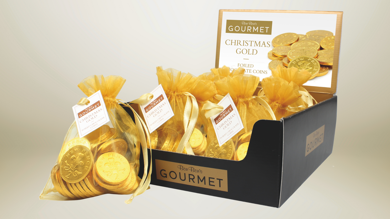 Bon Bons Gold Chocolate Coins 150g Bag Each