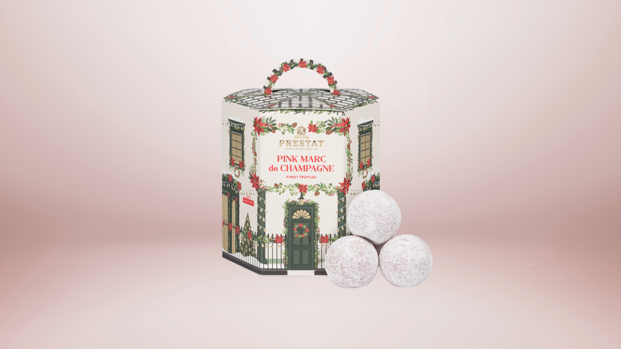 Prestat Christmas Pink Marc de Champagne Truffles 60g