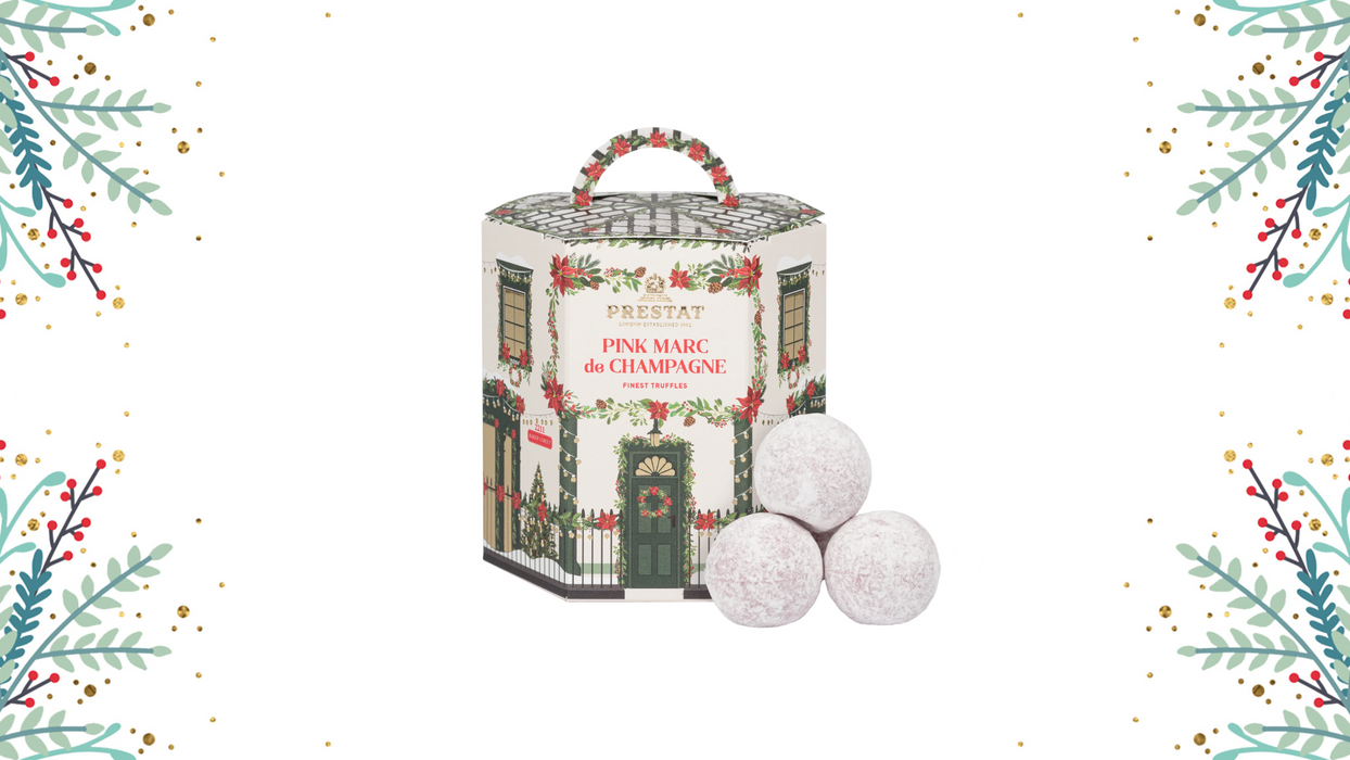 Prestat Christmas Pink Marc de Champagne Truffles 60g